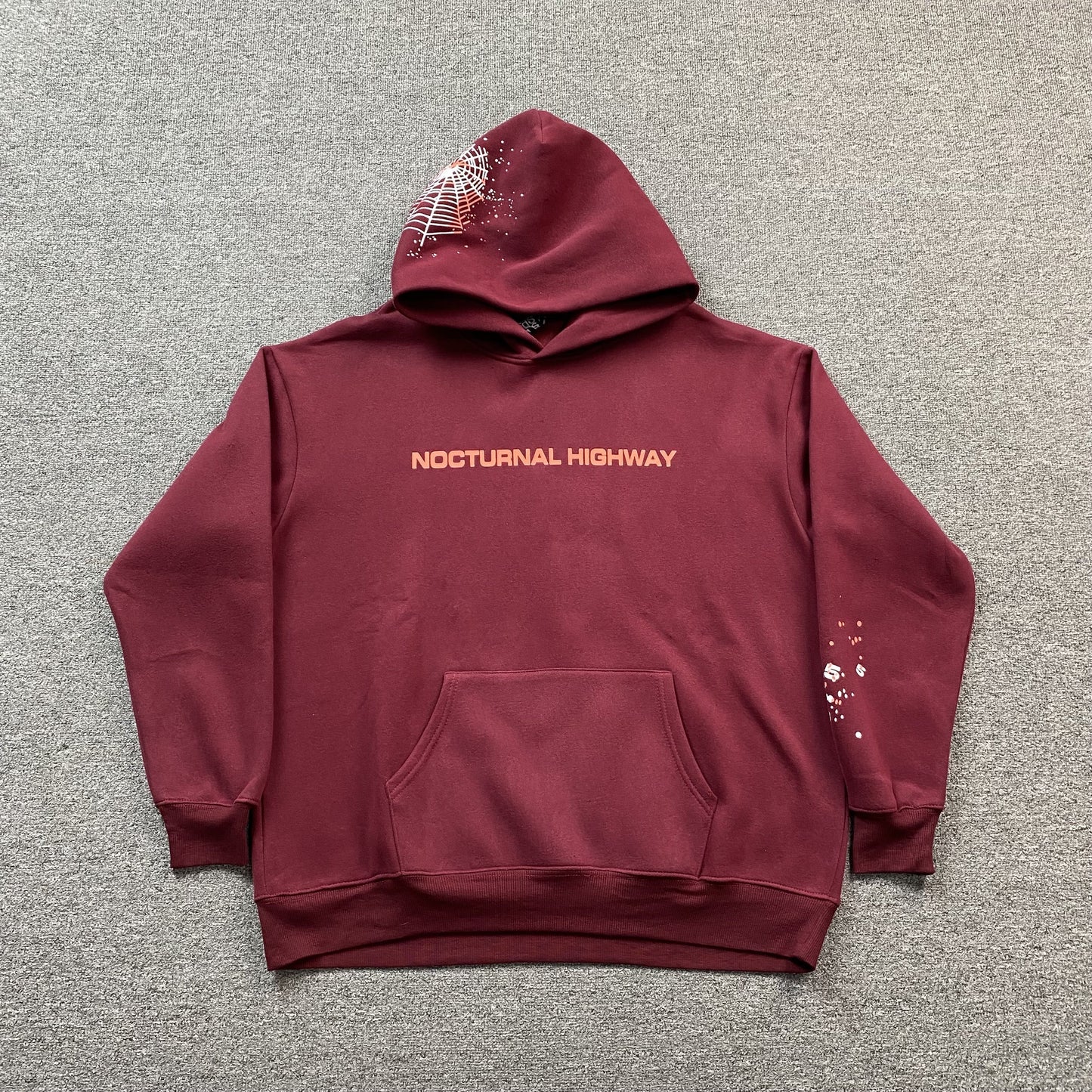 SP5DER NOCTURNAL HIGHWAY HOODIE BURGUNDY