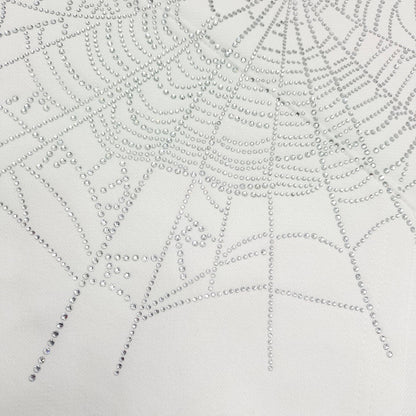 SP5DER OG RHINESTONE LOGO HOODIE WHITE