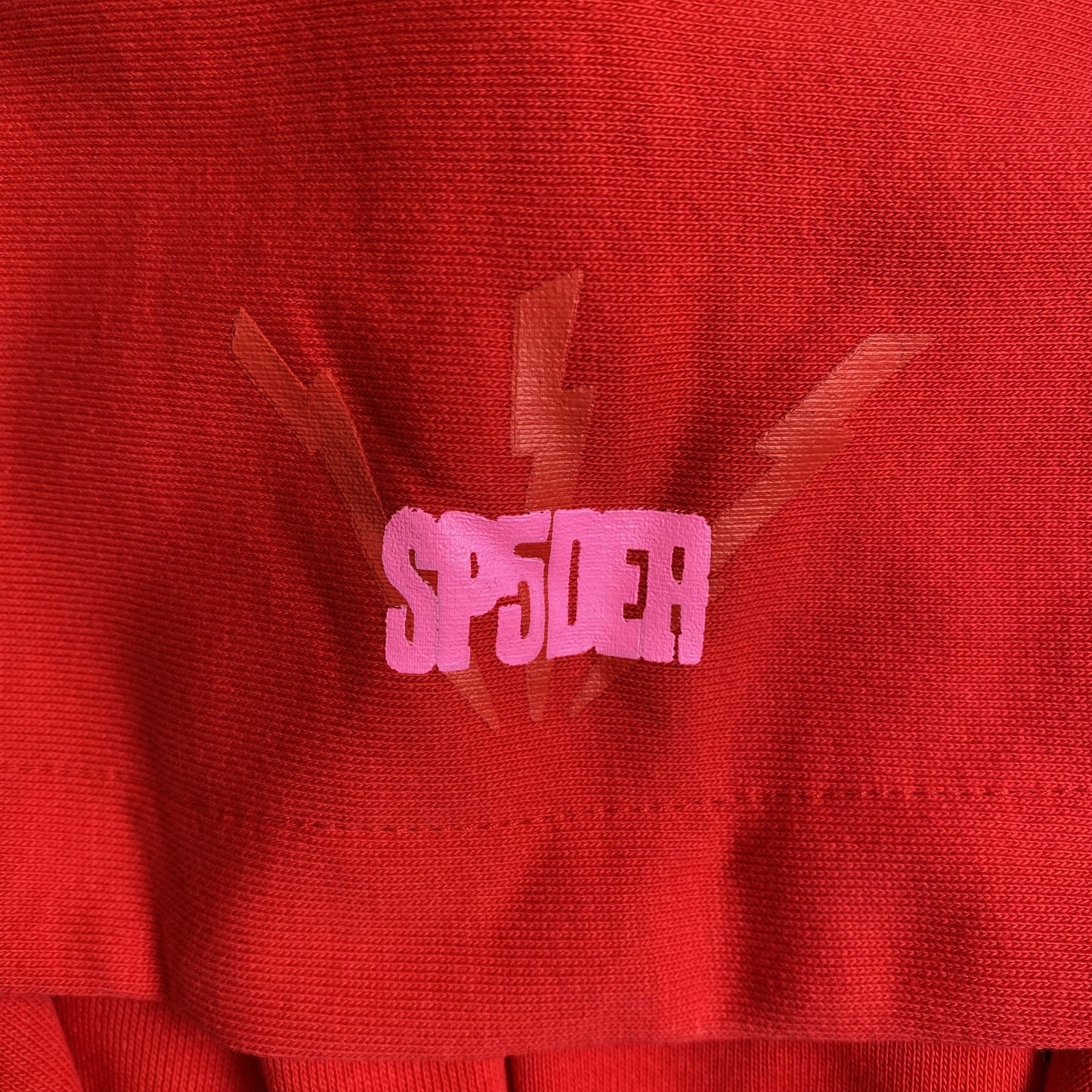 SP5DER WORLDWIDE RED ANGEL NUMBER 555 HOODIE RED