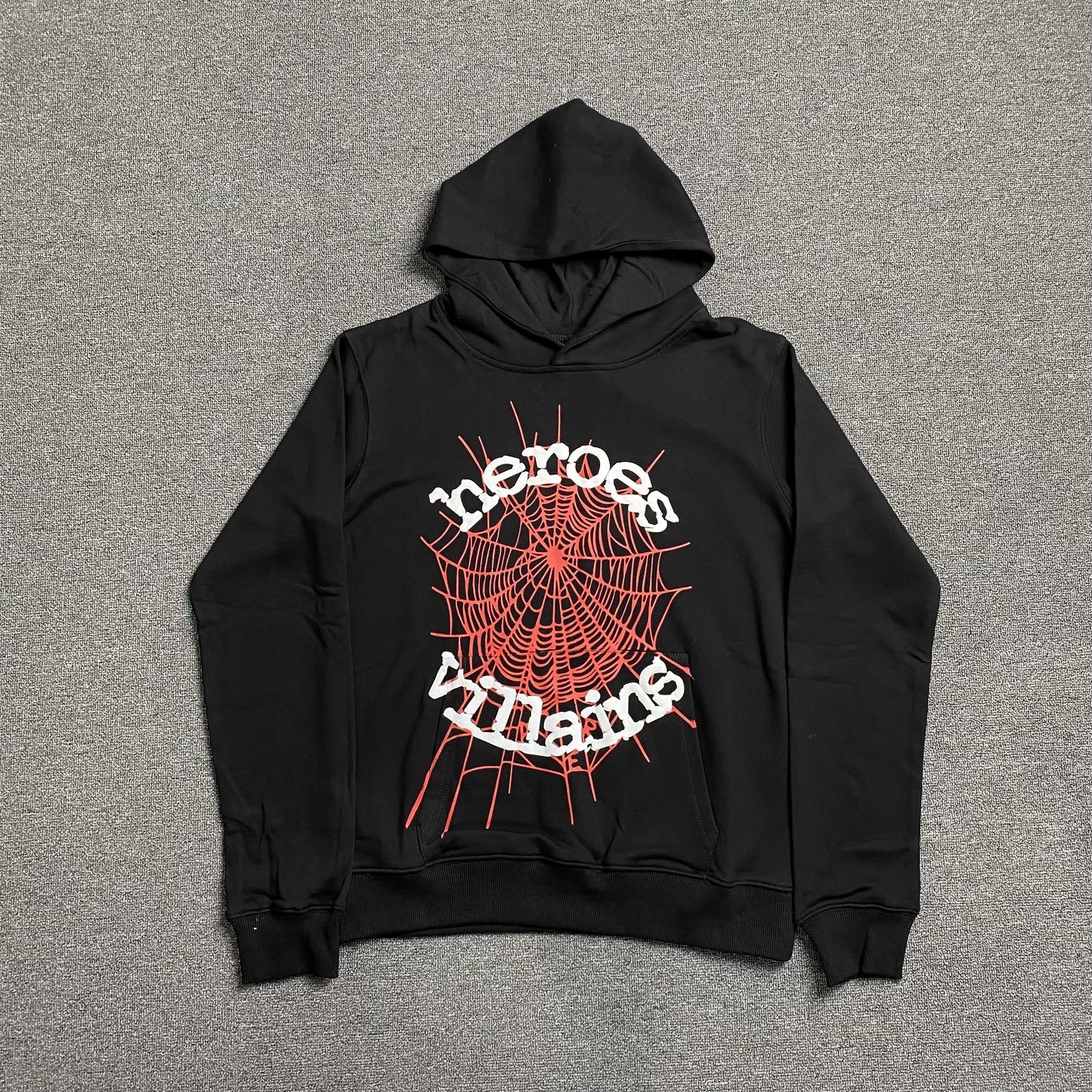 SP5DER x METRO BOOMIN HEROS AND VILLAINS HOODIE BLACK